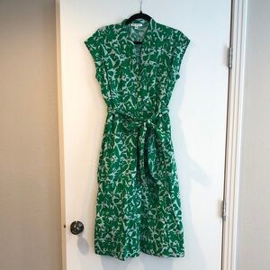 Free Assembly Women's Belted Utility Cotton Midi Shirtdress Size Small